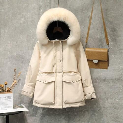 High Quality 90% White Duck Down Jacket Fox Fur Hooded Winter Coat Thick Warm Parkas Female Outerwear Jackets Women Down