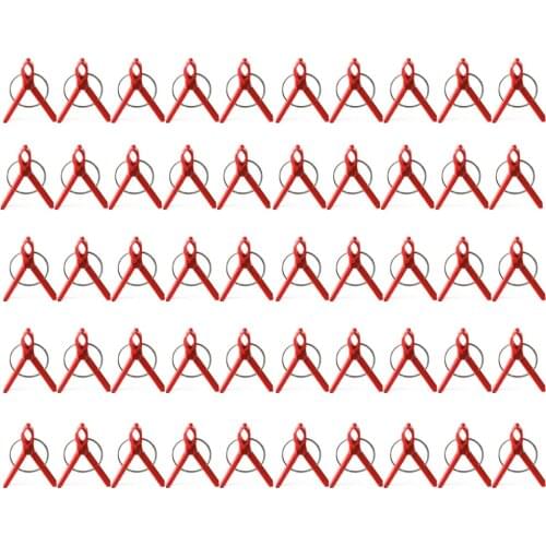 Plant Plastic Clip Rust-proof 50PCS Weatherproof Flower Vegetable Red Flated Garden Professional Pruning Shears Grafting Clamp