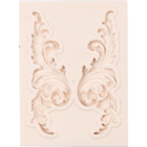 1PC Baroque Scroll Corner Relief Silicone Lace Mold Cupcake Topper Fondant Cake Decorating Tools Candy Chocolate Gumpaste Mould