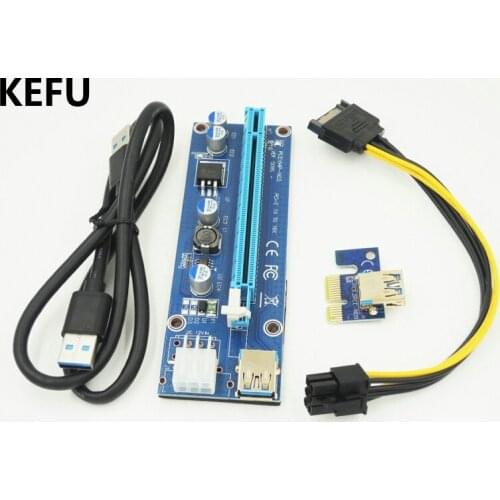 20pcs/lot KEFU 2018 VER009S PCI-E Riser Express 1X to 16x Extender USB 3.0 Riser Adapter Card