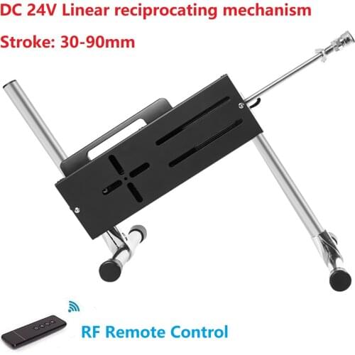 New 30-90mm Stroke RF Remote Control Stainless Steel DC 24V DIY Telescopic Reciprocating Linear Actuator Motor Adjustable