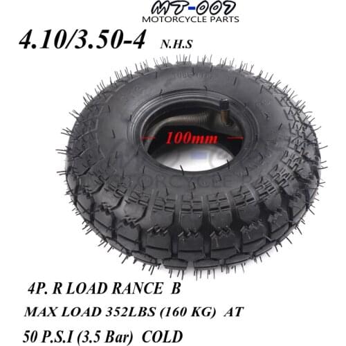 4.10/3.50-4 410/350-4 ATV Quad Go Kart 47cc 49cc Chunky 4.10-4 Tire inner tube For All Models 3.50-4 4"
