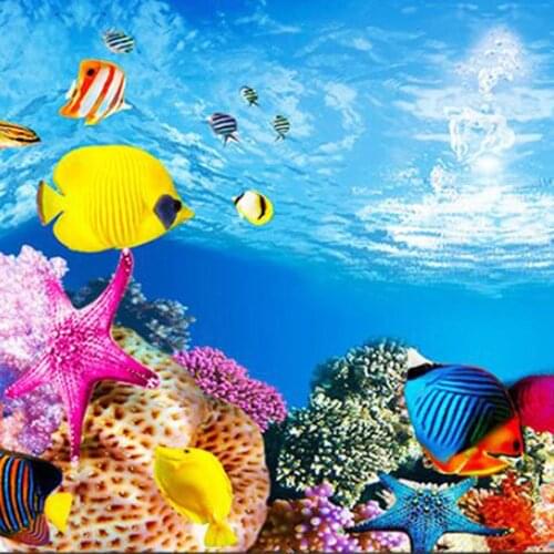 Fish Tank Accessories 3D Aquarium Background Sticker Poster Double-sided Aquarium Plant Background Poster Aquarium Accessories