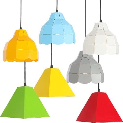 American Bar Hotel restaurant decoration Nordic Industrial wood color single head Iron Chandelier