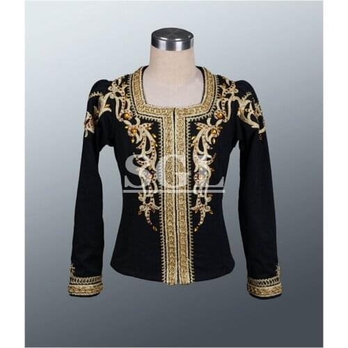 Free Shipping Men Ballet Tunic Back Color For Ballet Performace And Competition Velour Coat Accept Measurements MT001