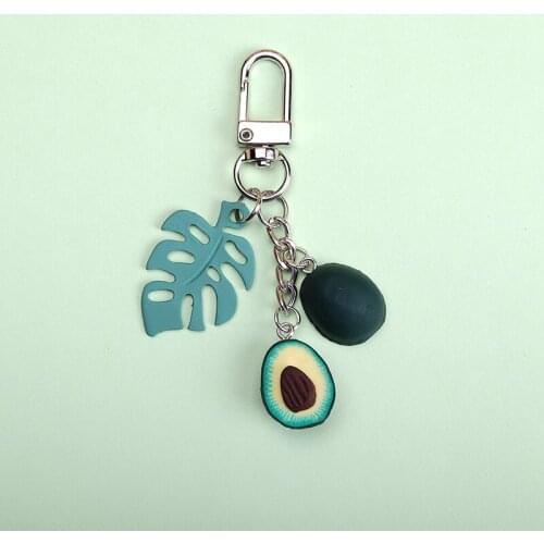 2020 New Simulation Fruit Avocado Heart-shaped Keychain Key Ring Fashion Key Chains Jewelry Gift For Women