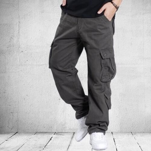 New Men Cargo Pants Mens Loose Army Tactical Pants Multi-pocket Trousers Pantalon Homme Big Size 42 Male Military Overalls