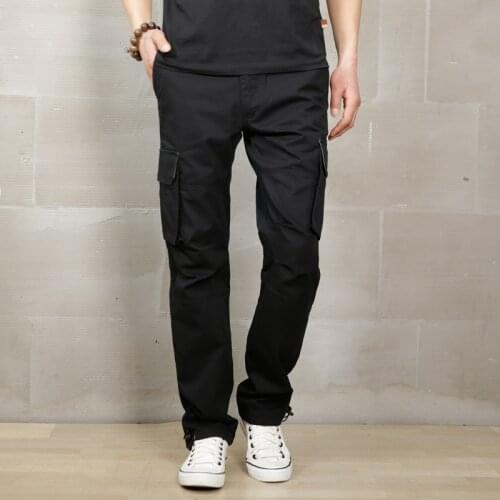 2020 New Mens Cargo Pants Army Green Black Big Pockets Decoration Casual Easy Wash Trousers Male Spring autumn Pants Size