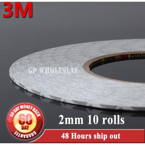 Promotion 10x 2mm*50 meters, 0.15mm Thickness 3M 9080 Double Sided Adhesive Tape iphone, Ipad, Samsung Panel Cover Repair