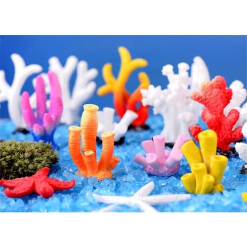 Simulation Coral Starfish Aquarium Miniature Fairy Garden Micro Moss Landscape DIY Fish Culture Turtle Terrarium Accessories