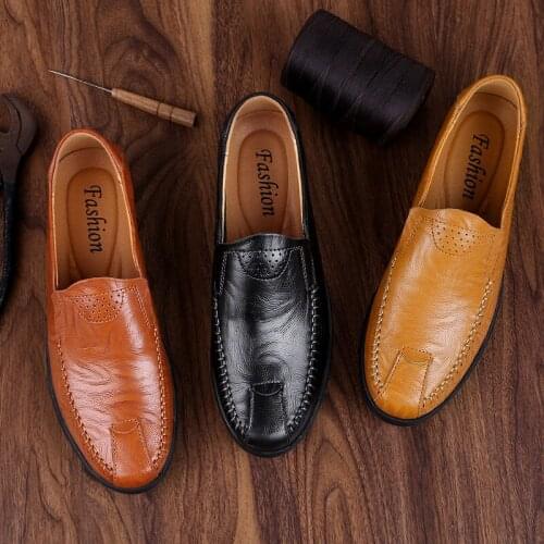 2019 spring and autumn brand classic comfortable flat bottom casual outdoor driving shoes large size waterproof and breathable