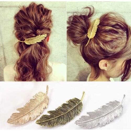 T153 1Pc Metal Leaf Hair Clip Girls Vintage Hairpin Princess Women Hair Accessories Barrettes accesorios para el pelo hairpins