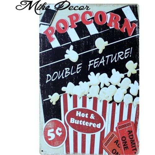 [ Mike86 ] Popcorn Metal signs Art wall decor House Cafe Office Store Restaurant Iron Paintings B-44 Mix order 20*30 CM