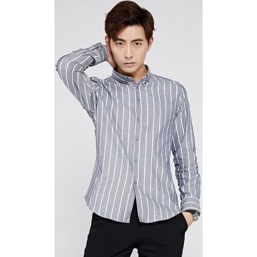 Hot New Fashion Men Long Sleeve Shirts Male Striped Classic-fit Comfort Soft Casual Button-Down Shirt Casual Male Shirt Tops