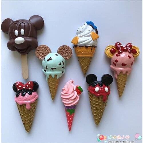 Cartoon Strawberry Ice Cream Resin Refrigerator Sticker