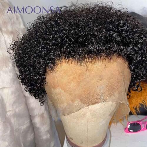 Curly Lace Front Wig Pixie Cut Bob Human Hair Wig 250 Density Lace Wig Preplucked Short Lace Front Human Hair Wigs 13x4 Remy