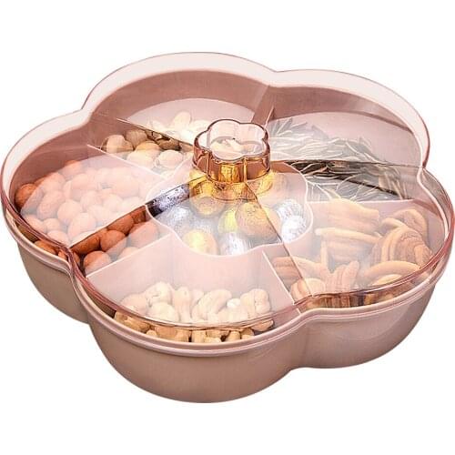 Flower Shape Snack Serving Tray Snacks Storage Box With Lid for Nut Candy Dried Fruit Home Storage Box #20
