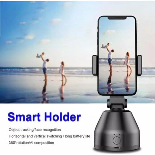 Phone Stand 360 Degrees Rotating Object Tracking Smart Cell Phone Holder PTZ Face Recognition Auto Tracking Mobile Phone Camera