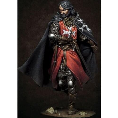 Assembly Unpainted Scale 1/18 90mm ancient red coat warrior 1504 year 90mm Historical toy Resin Model Miniature Kit