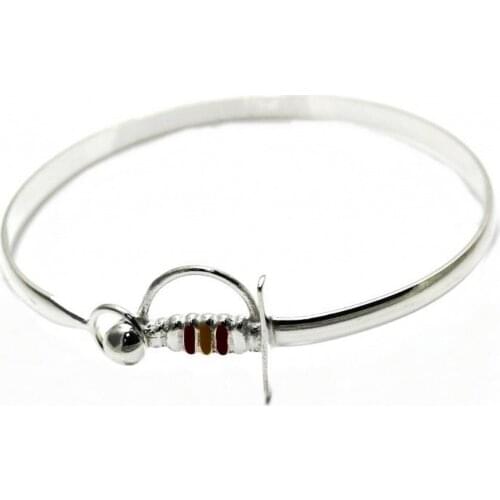 Minosilver bangle bracelet sterling silver with Spain flag the perfect gift for a woman who loves the Jewel