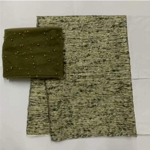 5+2 Yards High Quality Silk Fabric For Lady Dress Embroidered Silk Fabric African Metallic Silk Fabric! LXF9183