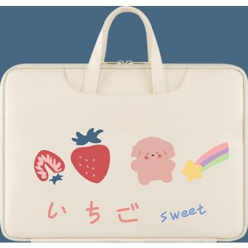 Sweet Strawberry Laptop Bag 13 14 15.6 Inch Notebook Bag for Macbook Air Pro Computer Handbag Travel Briefcase for Lenovo Dell