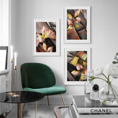 Vintage Poster Oil Painting style Flower Plant Wall Art Canvas Painting Nordic Posters And Prints Wall Pictures For Living Room