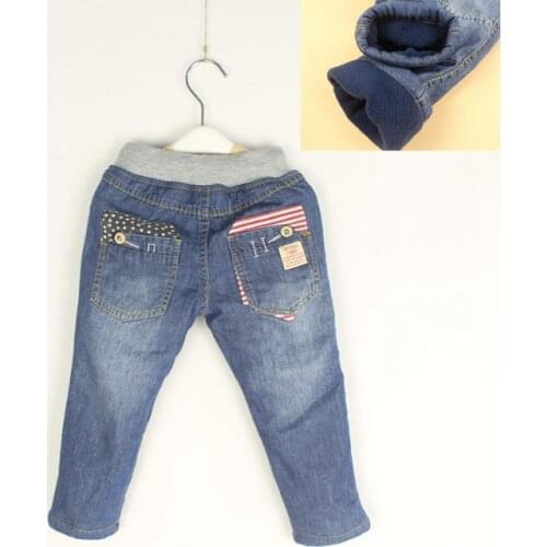 High Quality Winter Jeans Baby Boys Girls Thicken Warm Denim Jeans Kids Cotton Soft Warm Jeans Child Winter Long Pants
