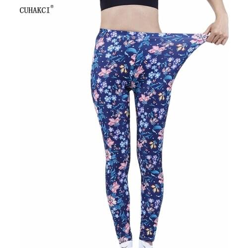 CUHAKCI High Waist Yuga Long Pants Womens Flowers Print Workout Leggings Fitness Sports Running Athletic Hot Roupas Femininas
