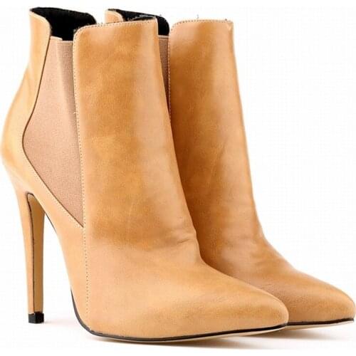 LOSLANDIFEN Women Elastic Ankle Boots Square High Heels Female Pointed Toe Solid Color Short Boot Ladies Casual Fashion Shoes