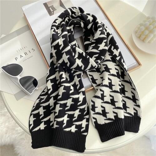 Women Winter Scarf Pashmina Shawl Lady Plaid Warm Thick Spring Knitted Scarves Female Long Bufanda Neck Wrap 2021 New