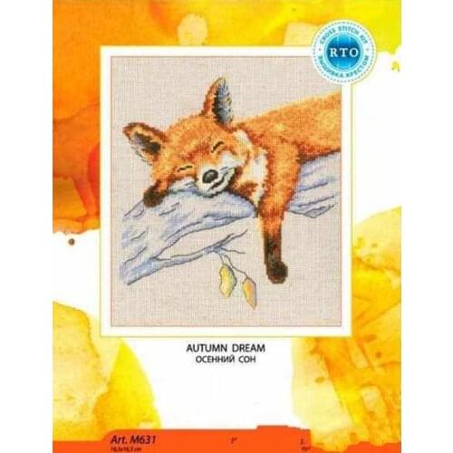 11/14/16/18/22/25/28CT choose color Beautiful Lovely Counted Cross Stitch Kit Autumn Dream Fox Sleep on Tree Animal