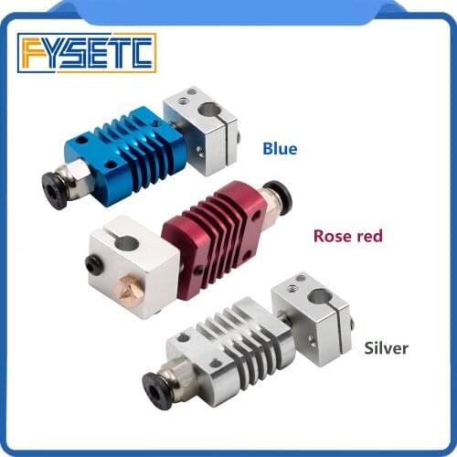 2sets J-head Hotend Bowden Extrusion Head Kit Red/Blue/Silver Assembled Extruder Kit For CR-8/CR-10 1.75mm Nozzle 0.4mm