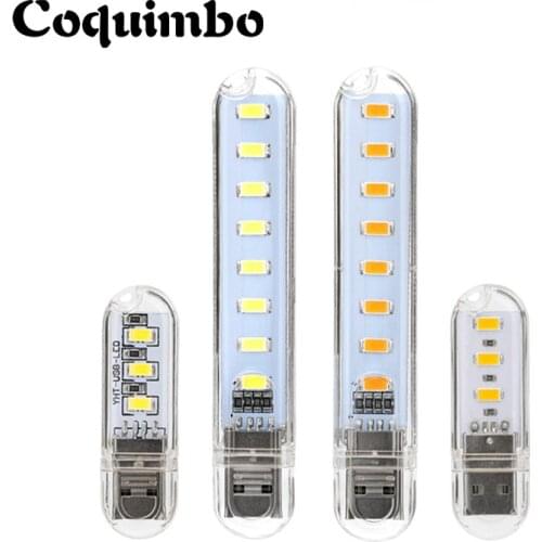 2Pcs/Pack Mini USB LED Light Night Light Camping Lamp For Reading Bulb Laptops Computer Notebook Mobile Power Charger Warm Light