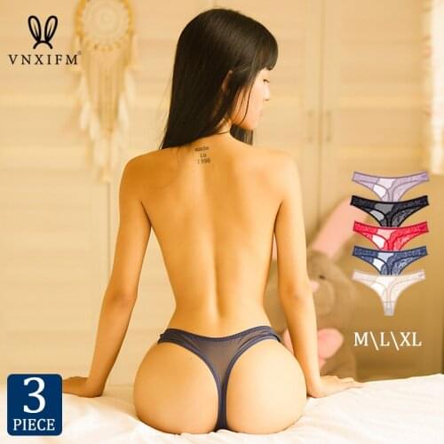 3 pcs/lot brand ladies transparent underwear sex appeal lace mesh beach thong sports fitness low waist seamless briefs T pants