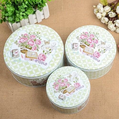 3 in 1 set candy box round food jewelry storage printed storage makeup storage box perfume organizer home Chirstmas gift