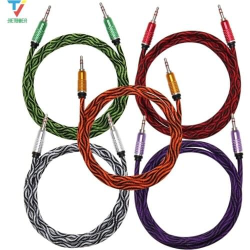 300pcs Thick Python Crocodile Pattern Snake Skin Audio Cable Extension Hi-Fi Stereo Headphone 3.5 Jack Cables for MP3 Player Car
