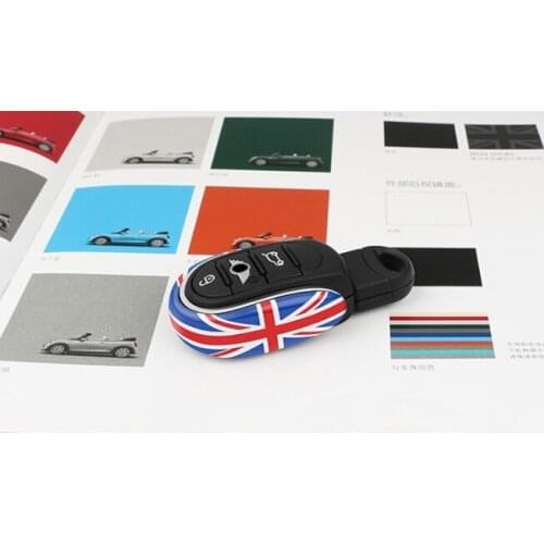 Auto Styling Alloy Key Case Cover Chain Red Union Jack Fit MIN F54 F55 F56 F57 F60 Clubman Countryman Car Accessories Key