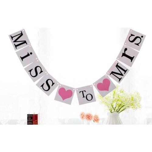 Free Shipping 1 X Miss To Mrs Banner Wedding Party Garland Sign Photo Props Wedding Decoration