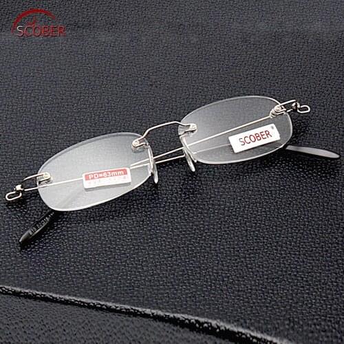 = Scober Brand !two Pairs! Ultra-light Rimless Stainless Steel Wire Leg Antireflect Reading Glasses +1 +1.5 +2 +2.5 +3 +3.5 +4