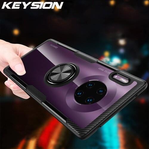 KEYSION Magnetic Car Holder Ring Case for Huawei Mate 30 Pro 20 Lite 20X 5G Shockproof Phone Cover for Huawei P30 Pro P20 Lite