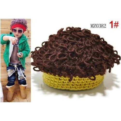 Dreadlocks Knitted Children Hats for Boys Cap Wool Kids winter hat newborn Girls Beret Child Beanie Wigs Bonet