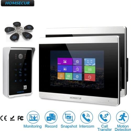 HOMSECUR 7" Hands-free Video&Audio Smart Doorbell Door Intercom Password Access for Apartment BC081+BM715-S