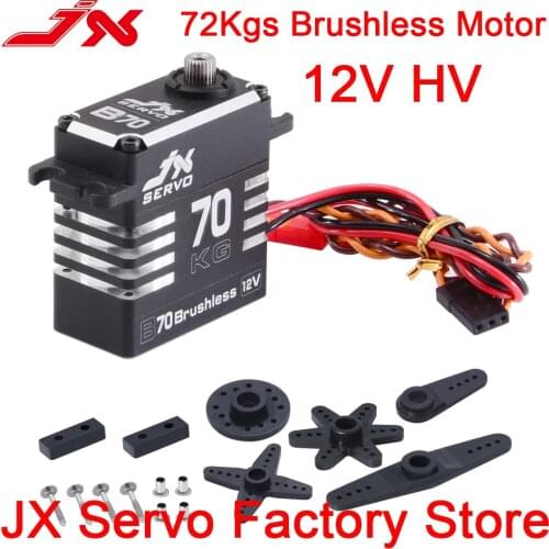 JX Servo B70 HV 12V 72KG 180° Super Brushless Large Torque Metal Gear Digital Servo For RC Racing Drone Car Truck Spare part
