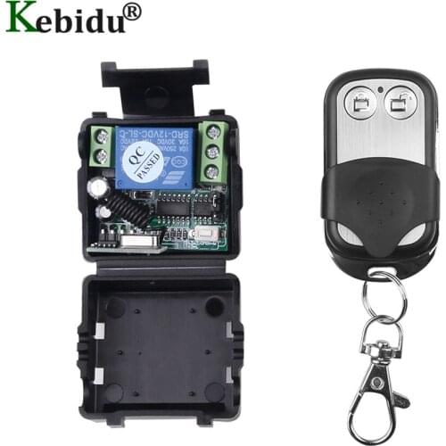 KEBIDU Universal 433Mhz Remote Control Switch DC 12V 10A 1CH relay Receiver Module With 433 Mhz Wireless RF Transmitter
