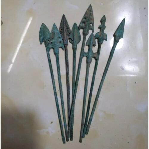 China ancient Bow and arrow head sword collection copper statue 30pcs