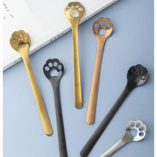 JOYLIVE Coffee Spoons Fruit Fork Dessert Spoon Candy Tea Spoon Cat Drink Tableware Kitchen Supplies Suitable For Home Claw