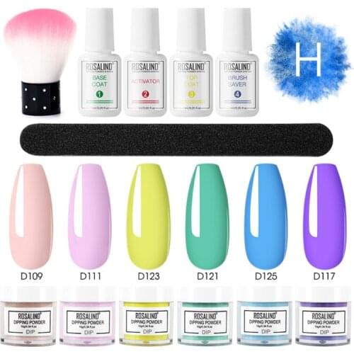 Nail Dipping Powder Brush Set Dip French Glitter Shinning Nails Manicure Kit RXJC