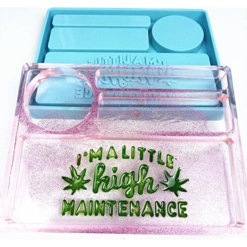 DIY Crafts Casting Tool Letter Makeup Box Silicone Mold Resin Molds Storage Box Container Polymer Clay Molds