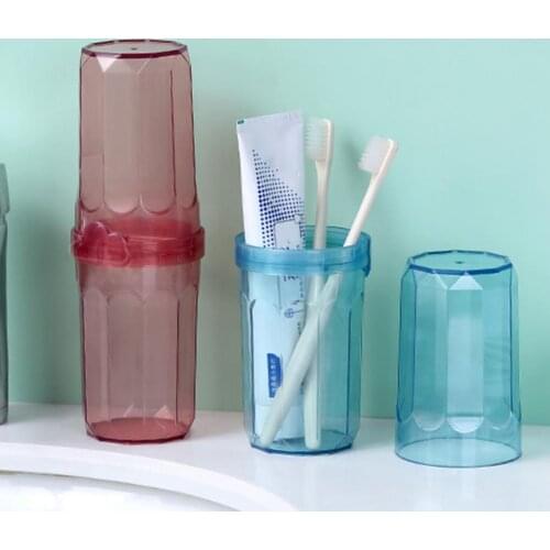 Toothbrush Storage Portable Translucent Storage Case Box Organizer Household Storage Cup for Outdoor Travel Bathroom Accessories